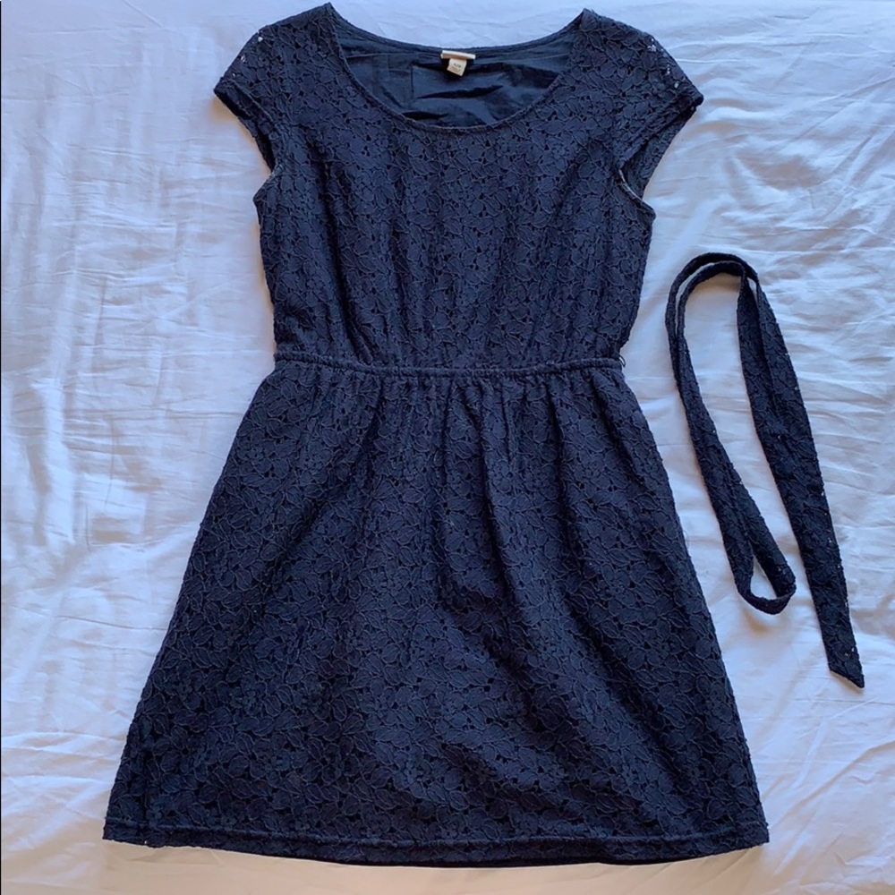 Navy Flowered Dress